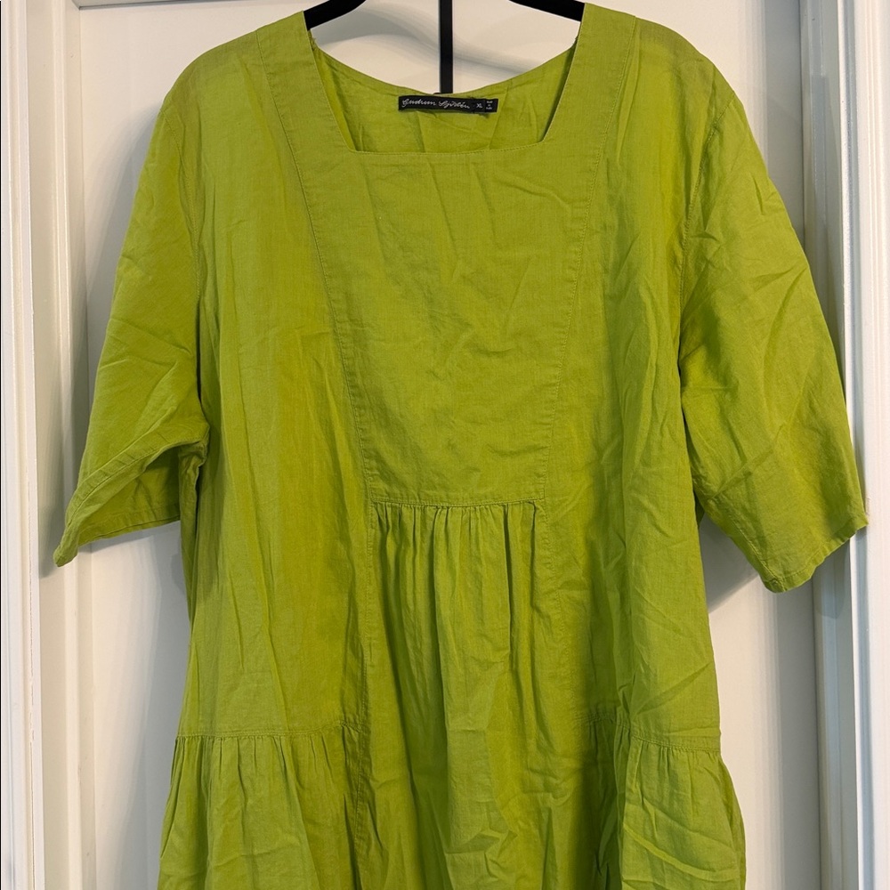 Gudrun Sjoden Lime Green Relaxed Midi Dress - Picture 3 of 3